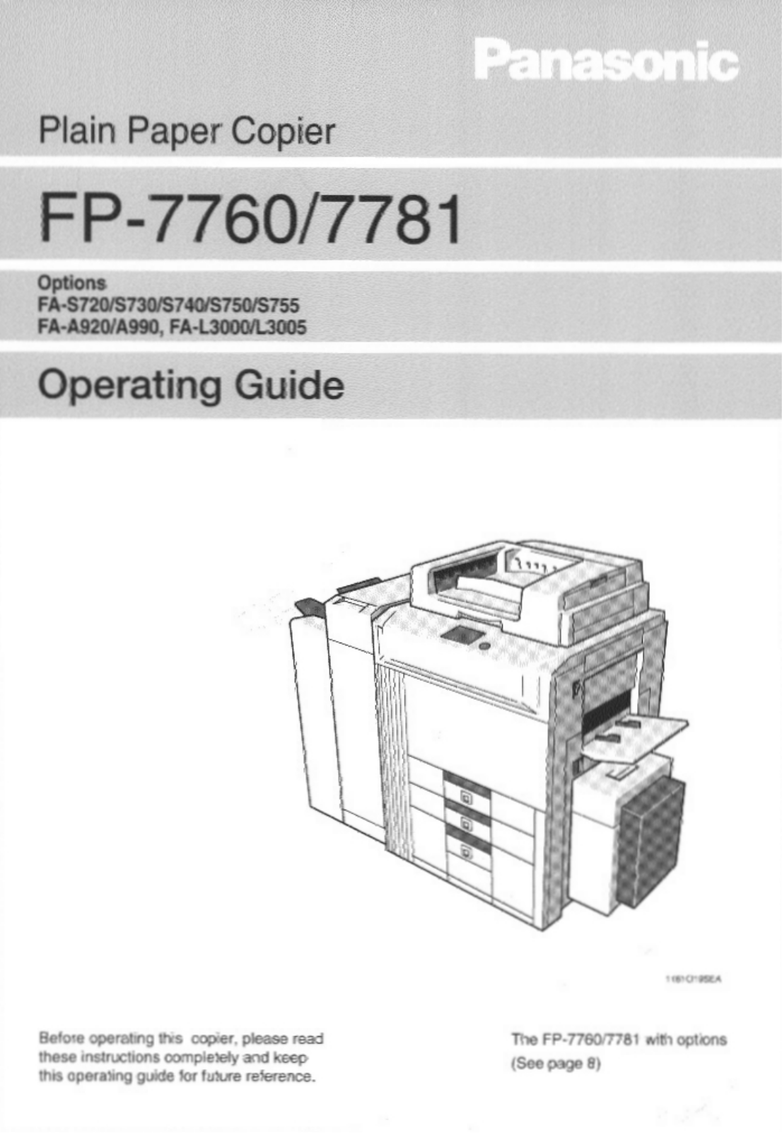 Panasonic FP-7760, FP-7781 User Manual