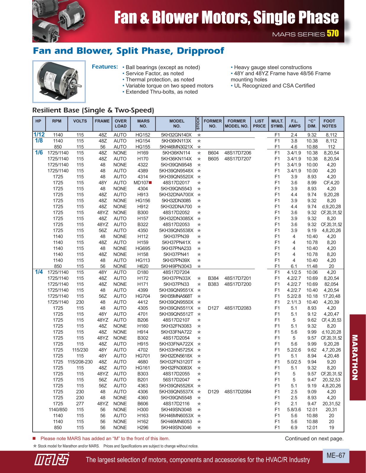 MARS SERIES 570 Catalog Page