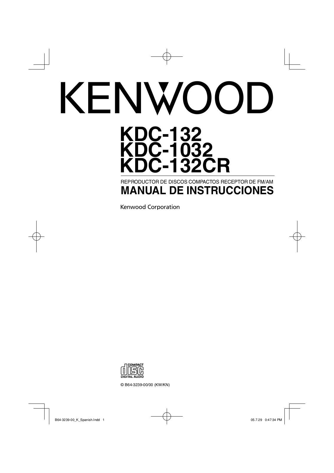 Kenwood KDC-1032, KDC-132CR, KDC-132 User Manual