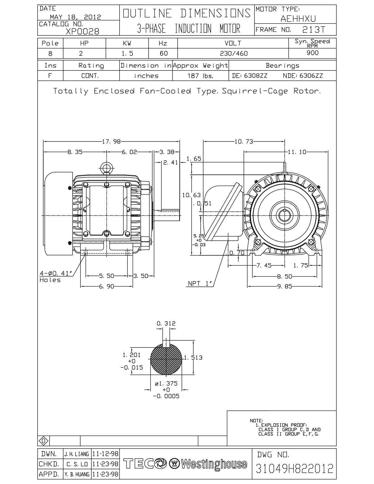 Teco XP0028 Reference Drawing