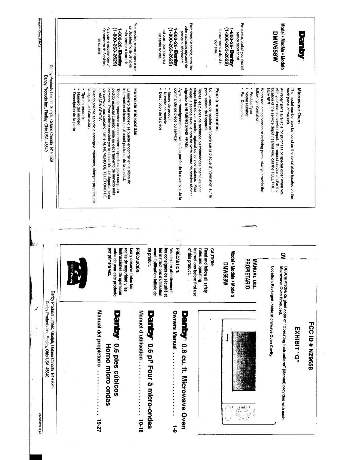 DANBY 658 Users Manual