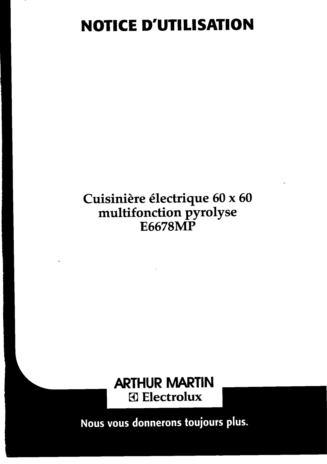 Arthur martin E6678M User Manual