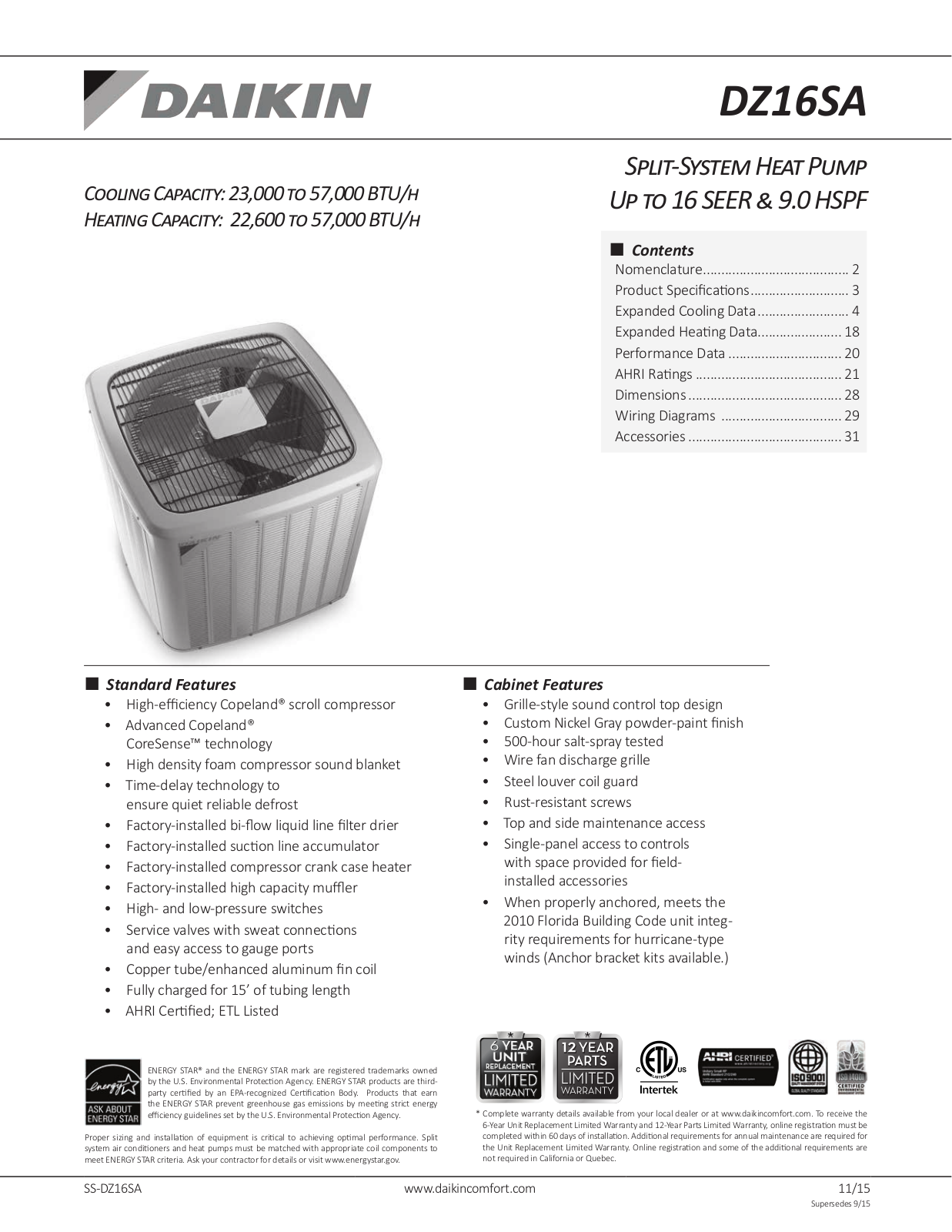 Goodman DZ16SA0241B User Manual