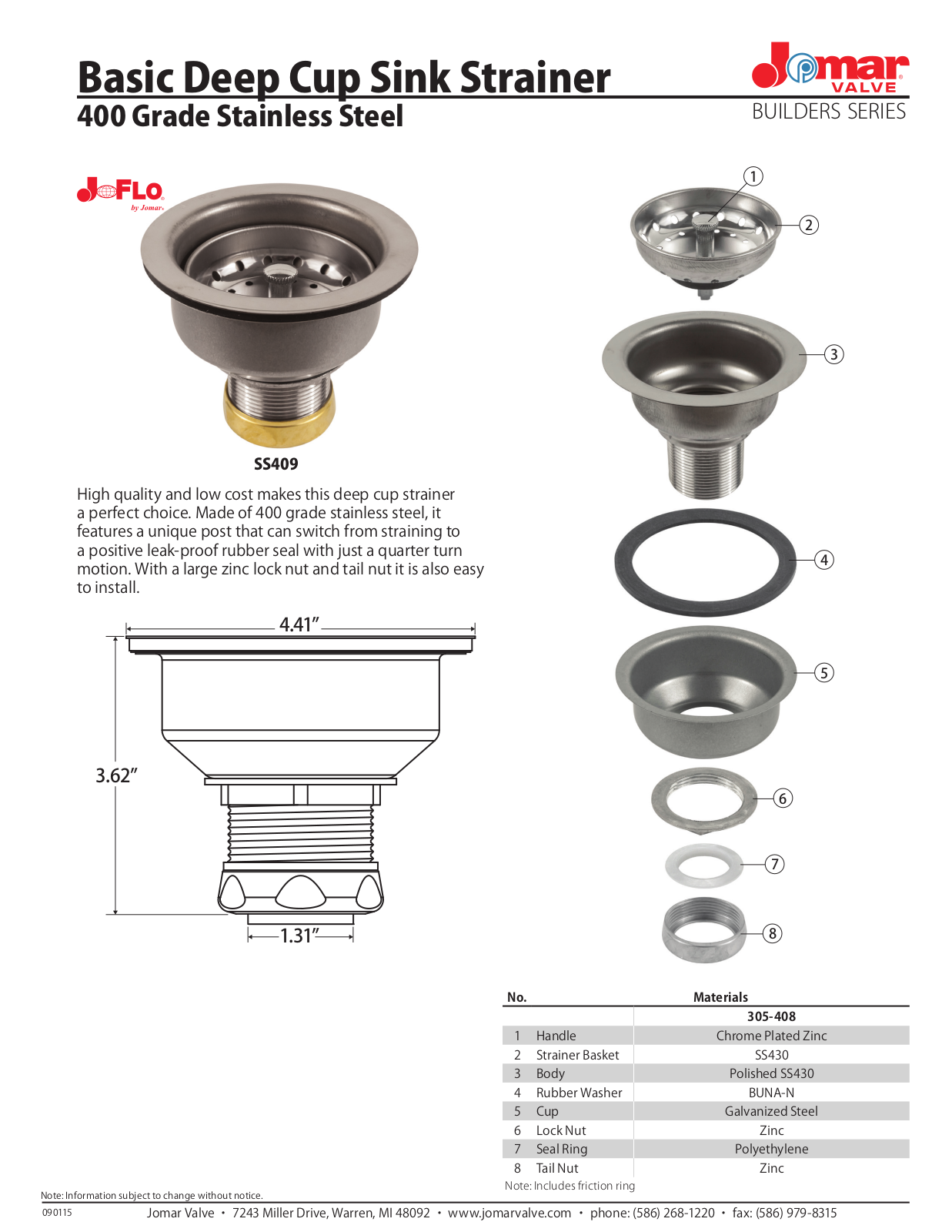 Jomar SS409 User Manual