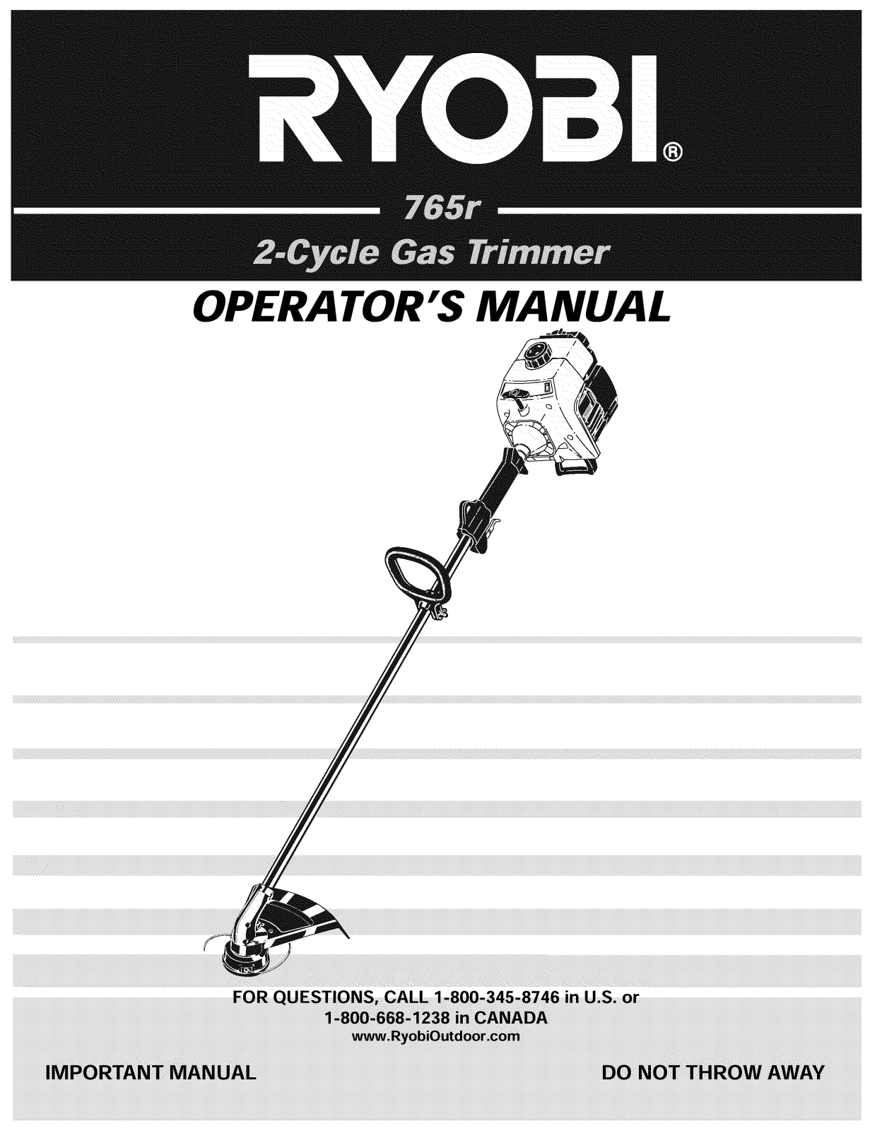 Ryobi 765R, 41BD765G034 Owner’s Manual - ManualMachine.com