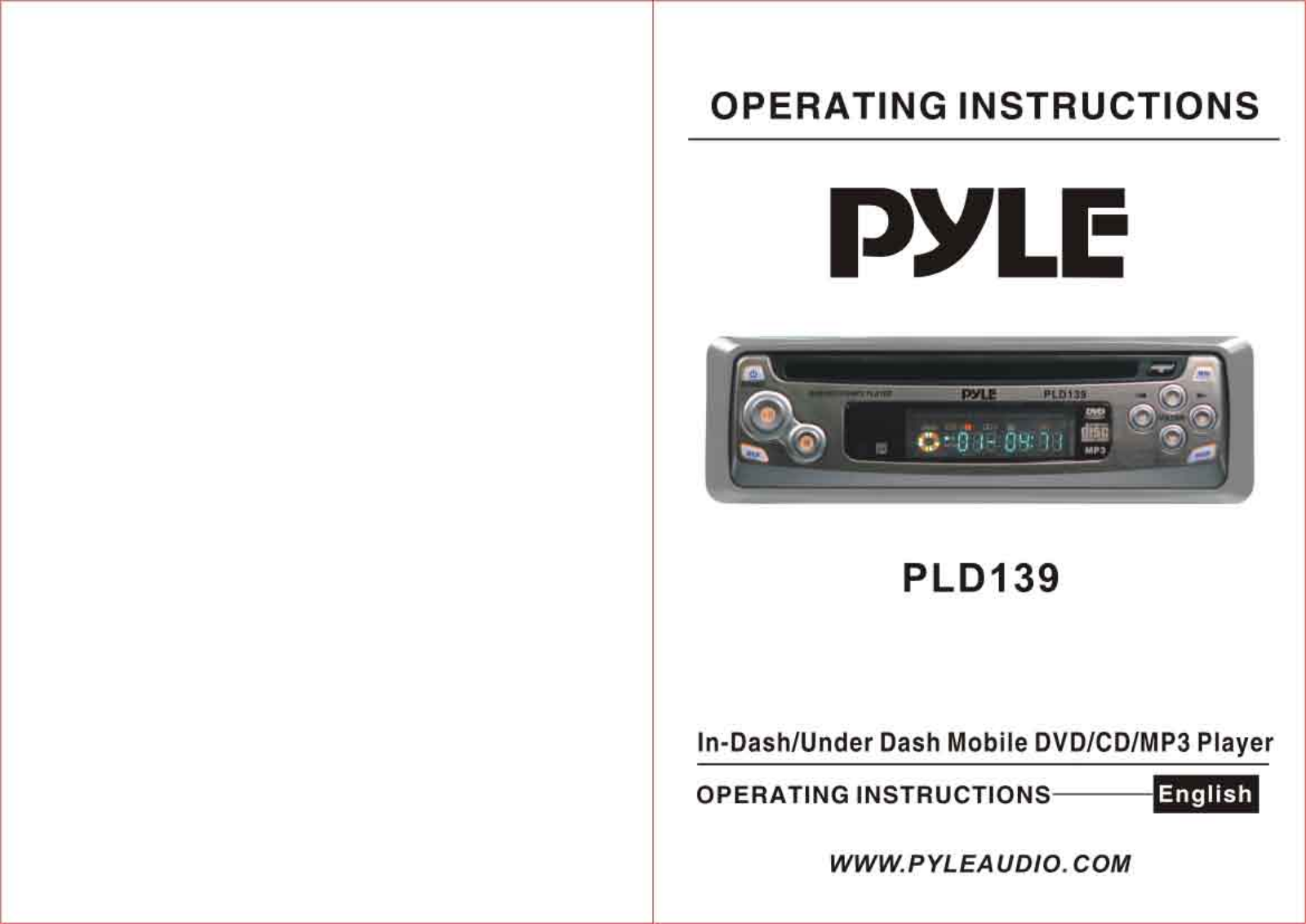 PYLE Audio PLD139 User Manual