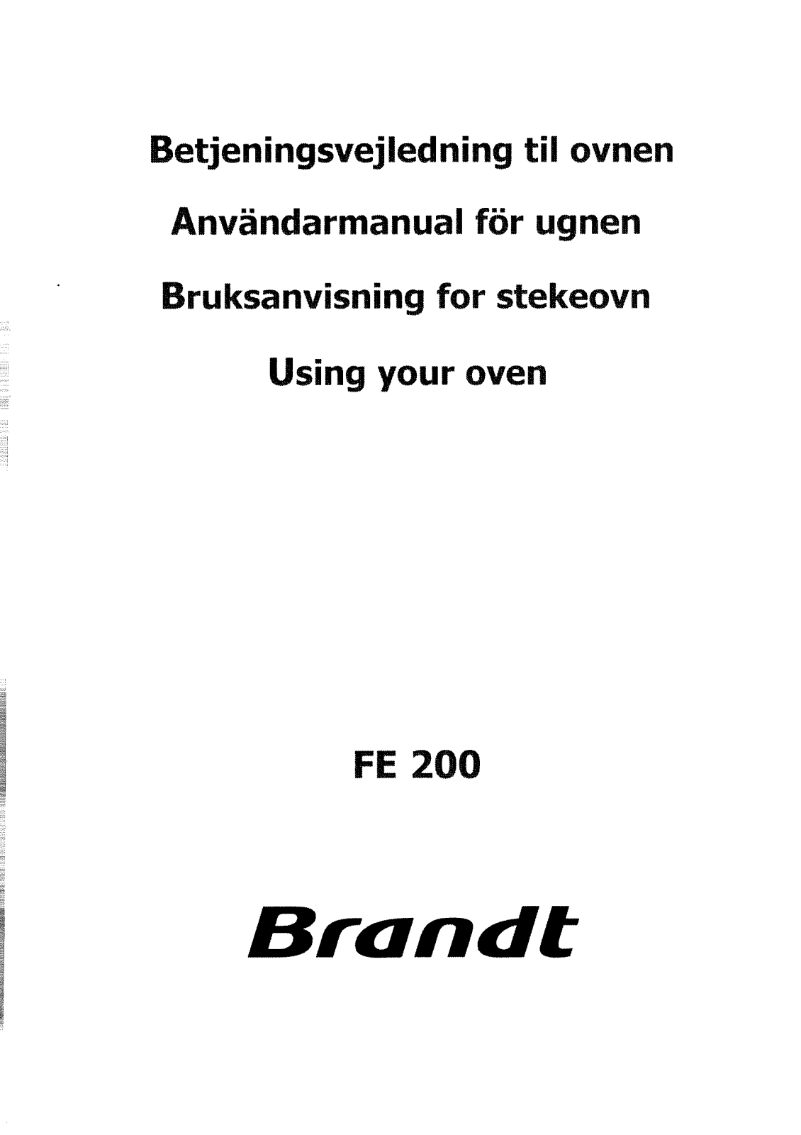 BRANDT FC212XN1 User Manual