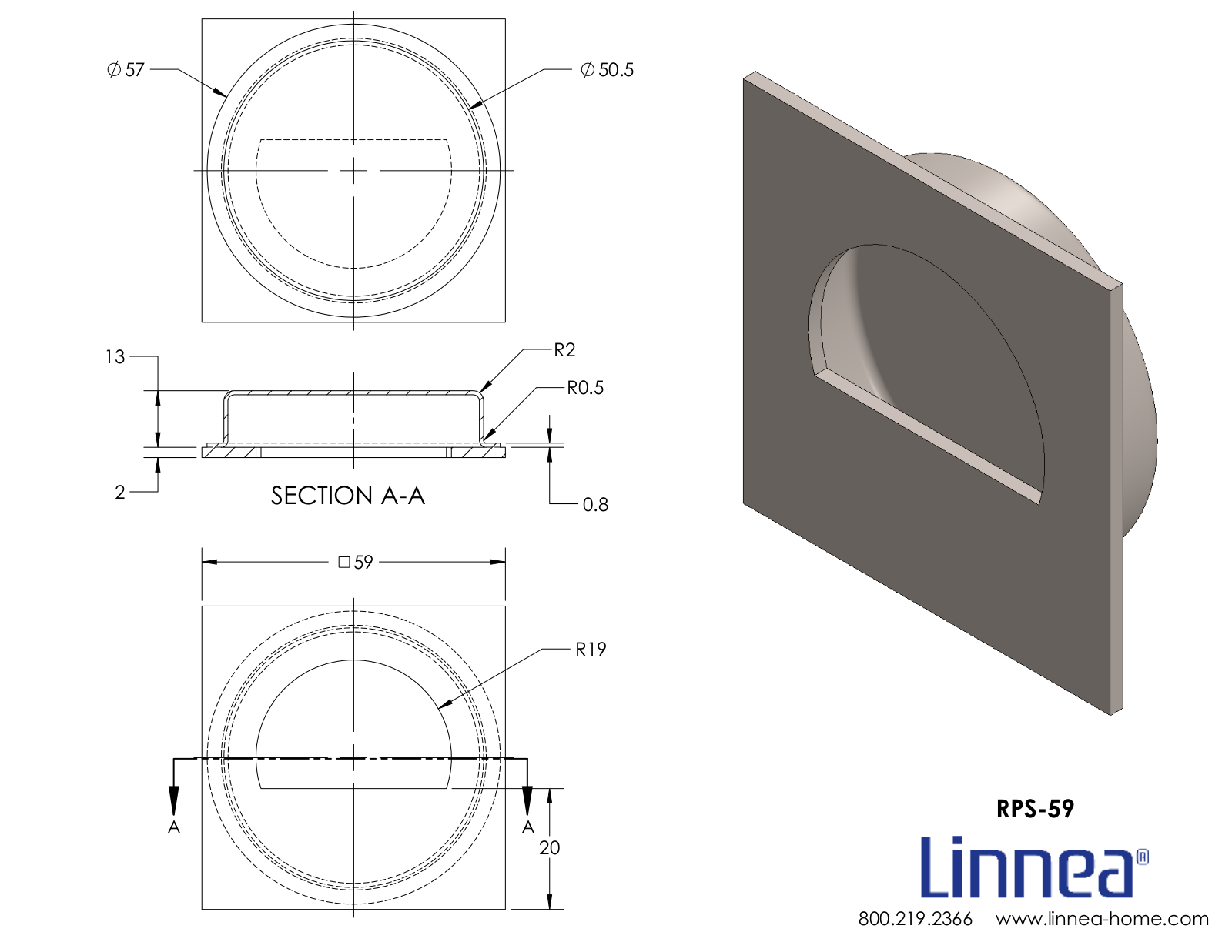 Linnea LNNE3065 Dimensions - ManualMachine.com