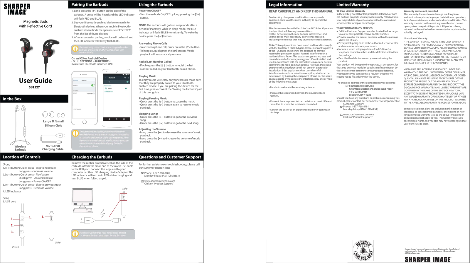 Sharper image SBT527 User Manual