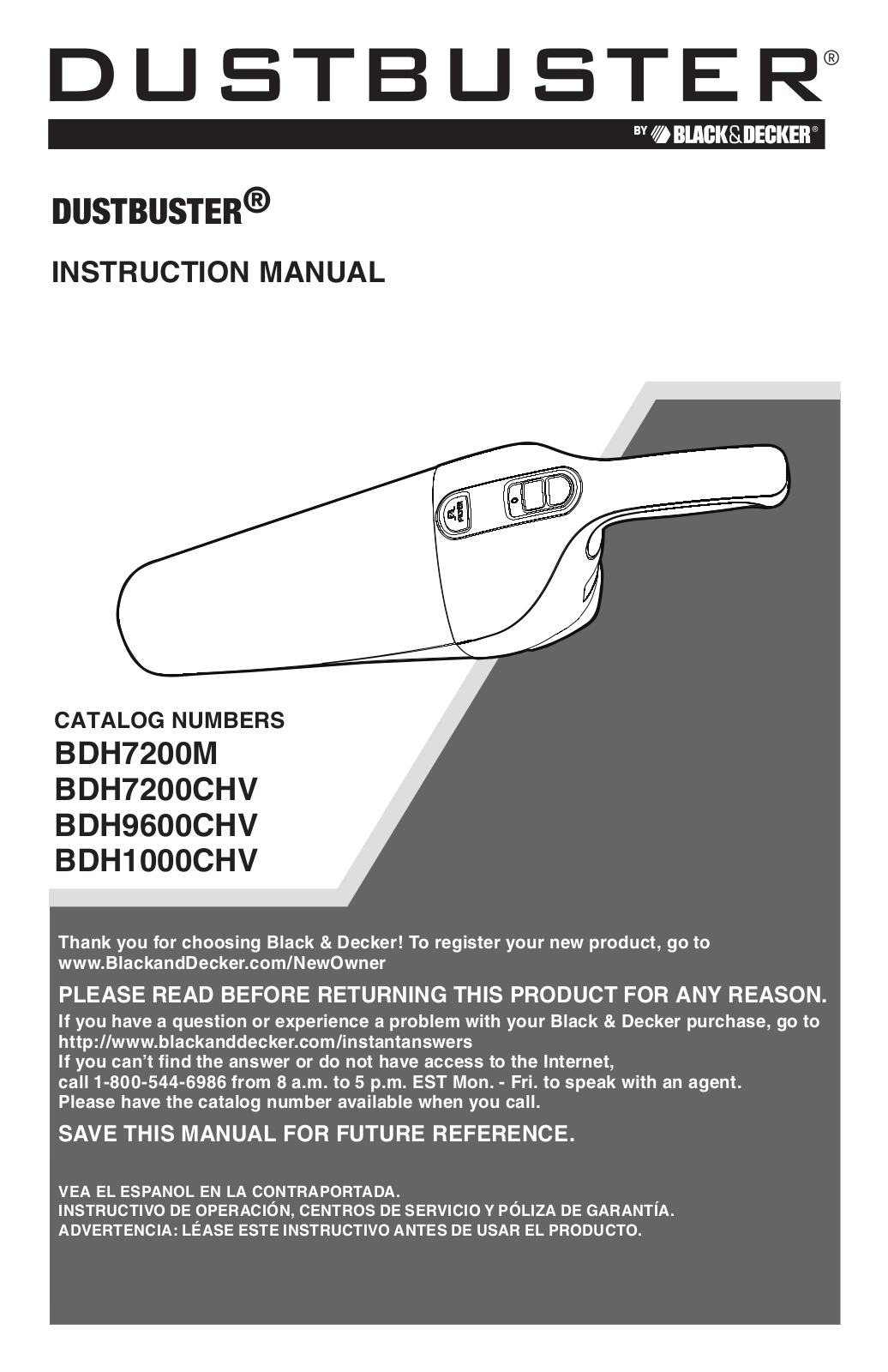 Black & Decker BDH7200M User Manual