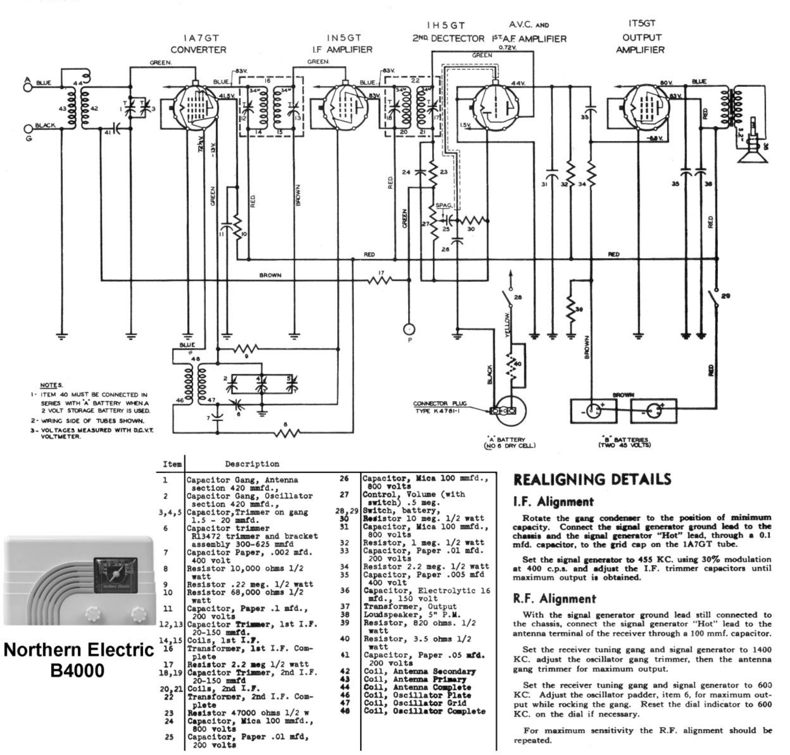 Northern Electric b4000 schematic