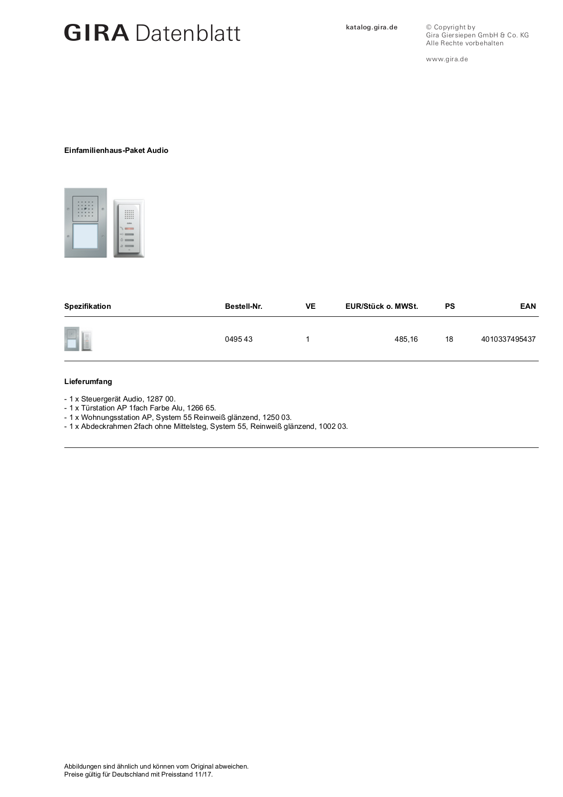 Gira 0495 43 Service Manual