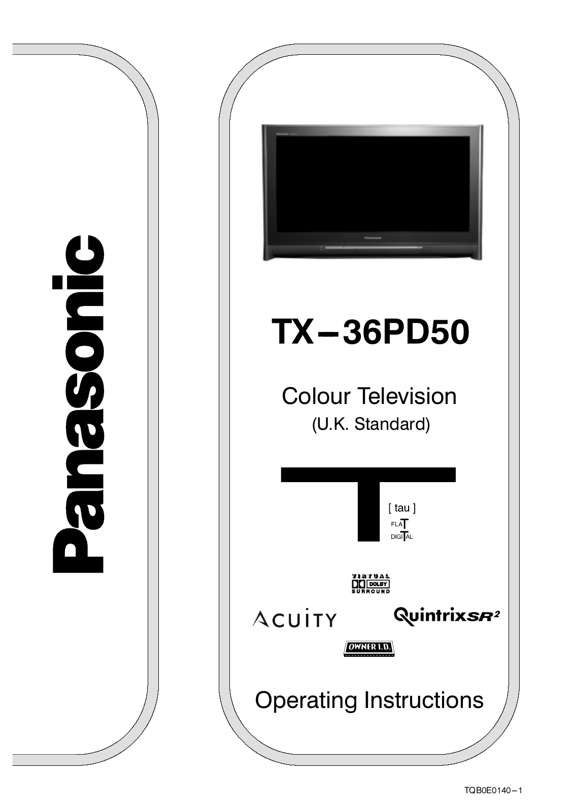 Panasonic TX-36PD50 User Manual