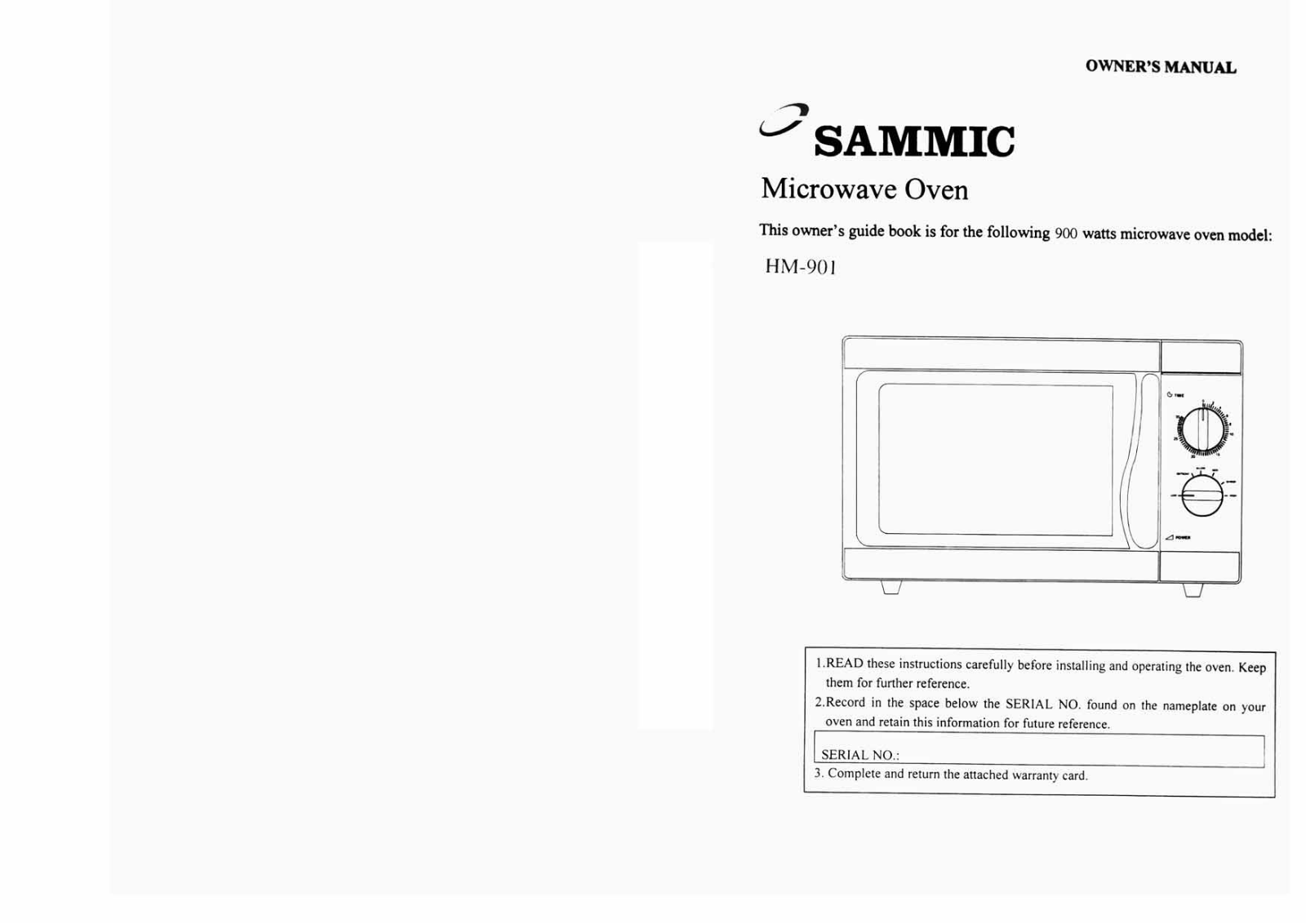 Sammic HMG-901 Owner’s Manual