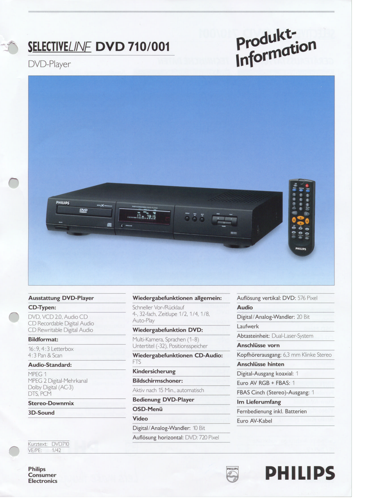 Philips DVD710 User Manual