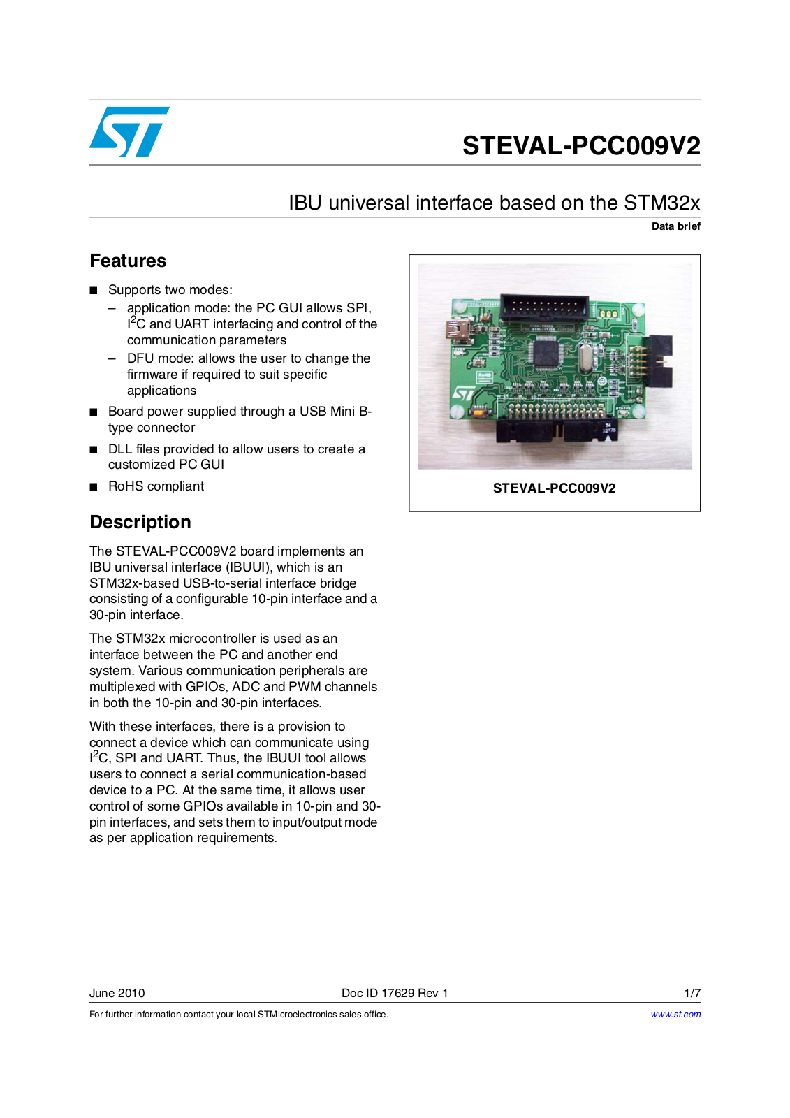 ST PCC009V2 User Manual