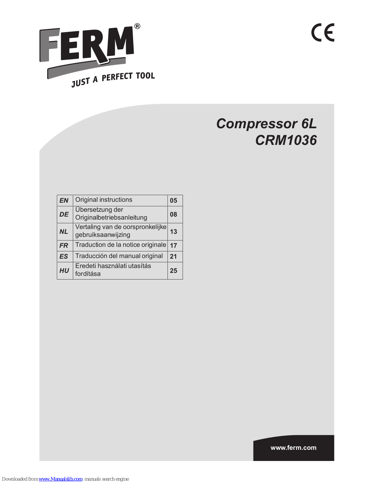 Ferm CRM1036, CRM1037 Original Instructions Manual