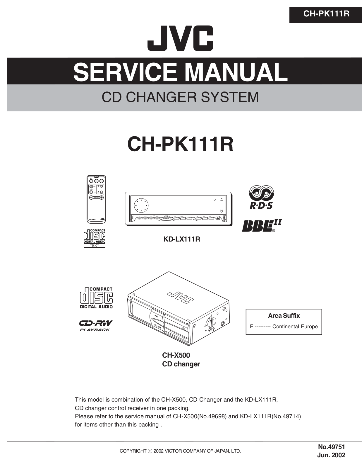 JVC CH-PK111R Service Manual