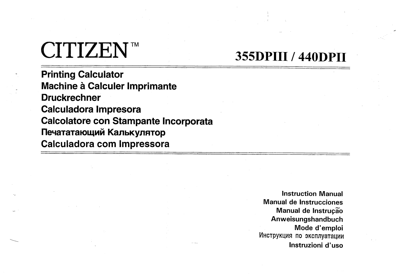 Citizen 440-DPN, 355-DPN Operating Instructions