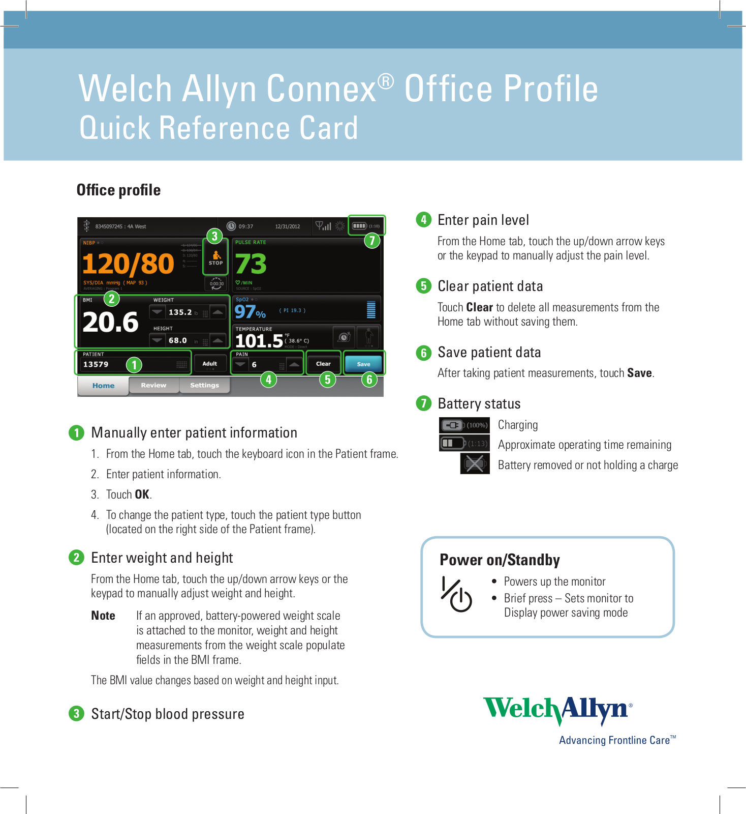 Welch Allyn Connex Office Profile Quick Reference Guide