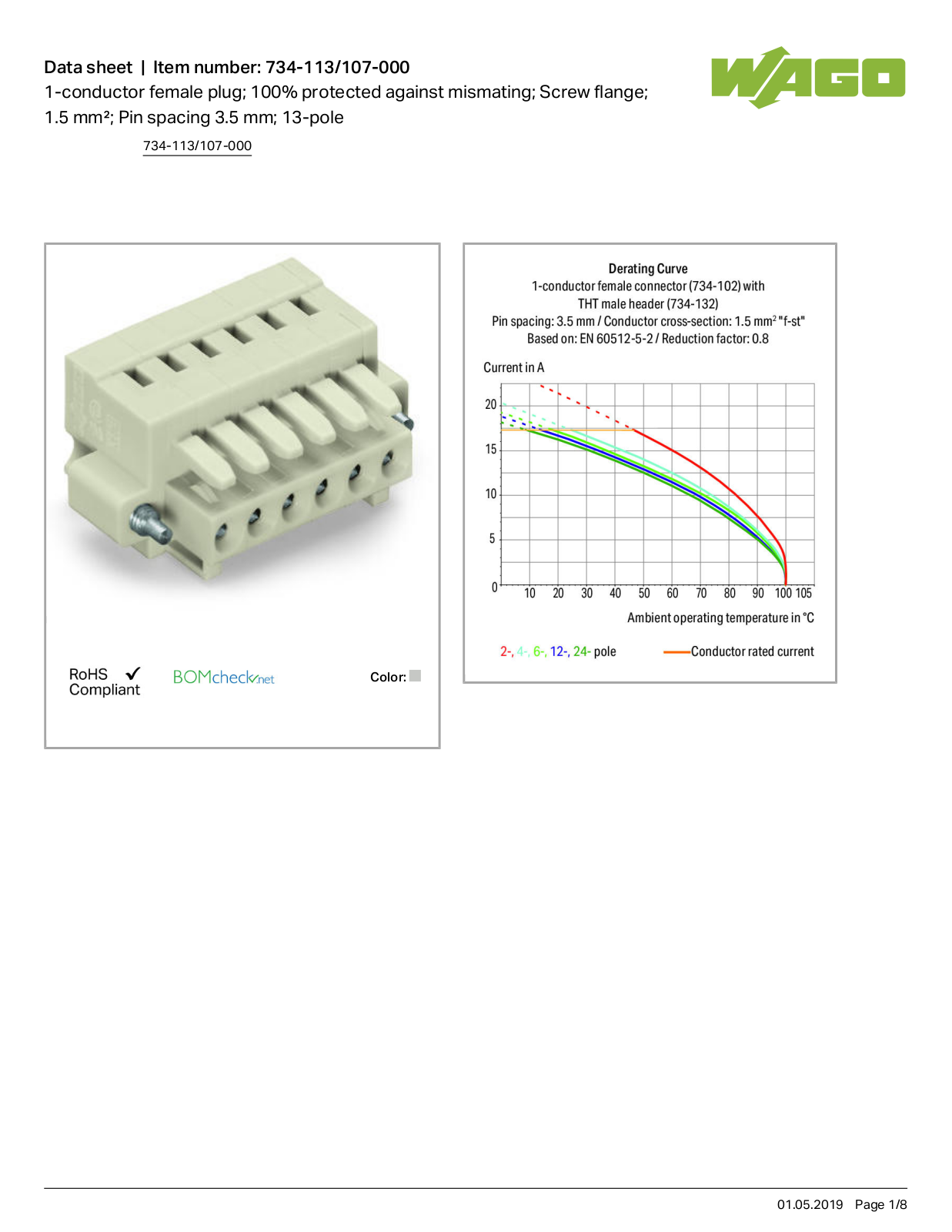 Wago 734-113/107-000 Data Sheet