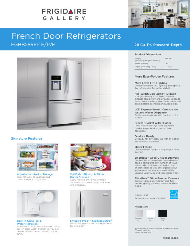 Frigidaire best sale gallery fghd2433k