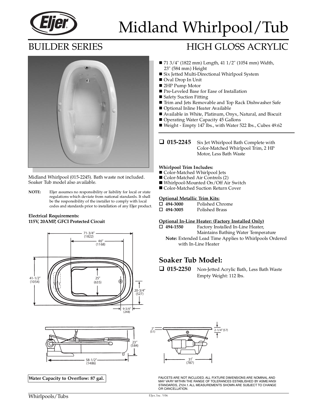 American Standard 015-2245 User Manual