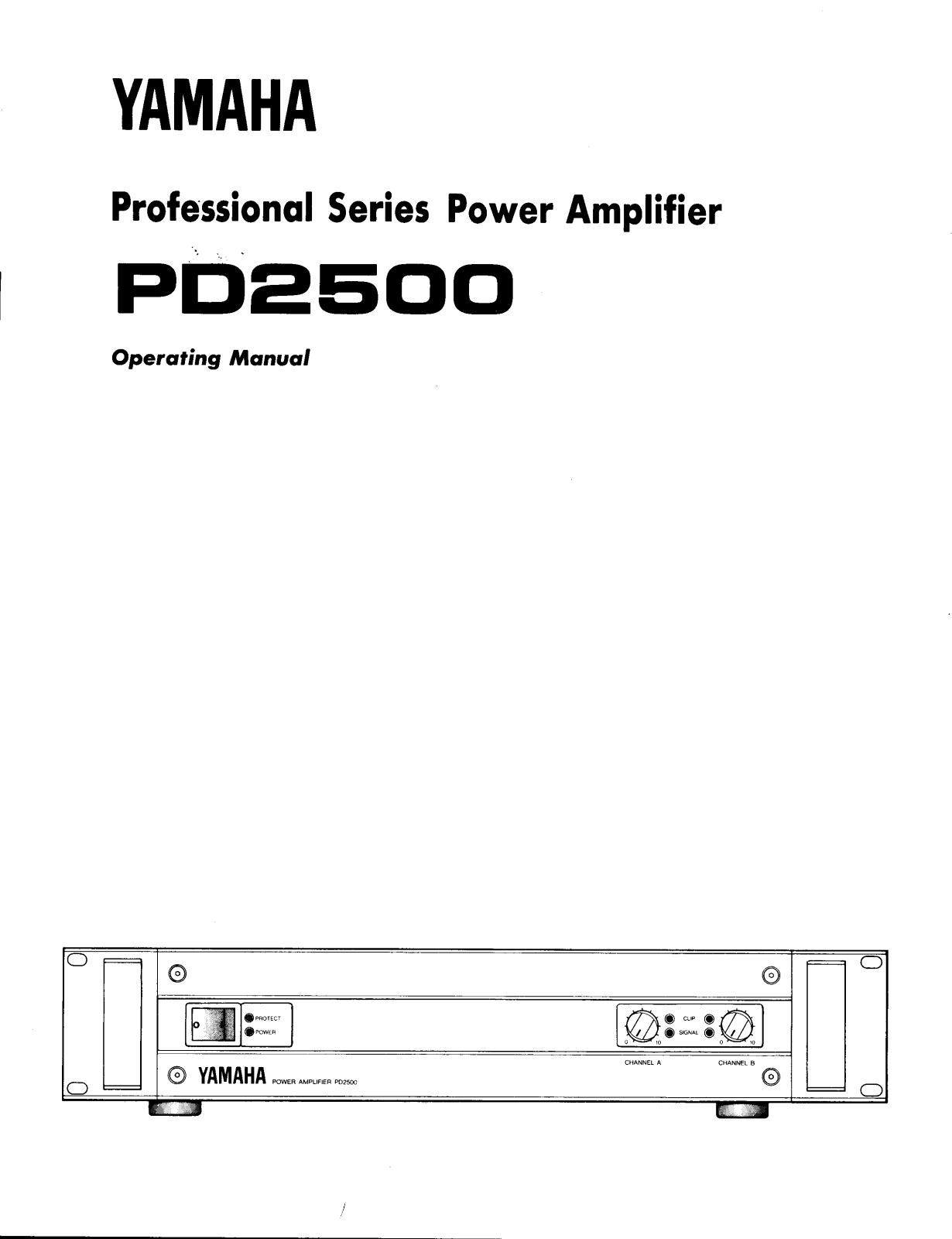 Yamaha PD2500 User Manual