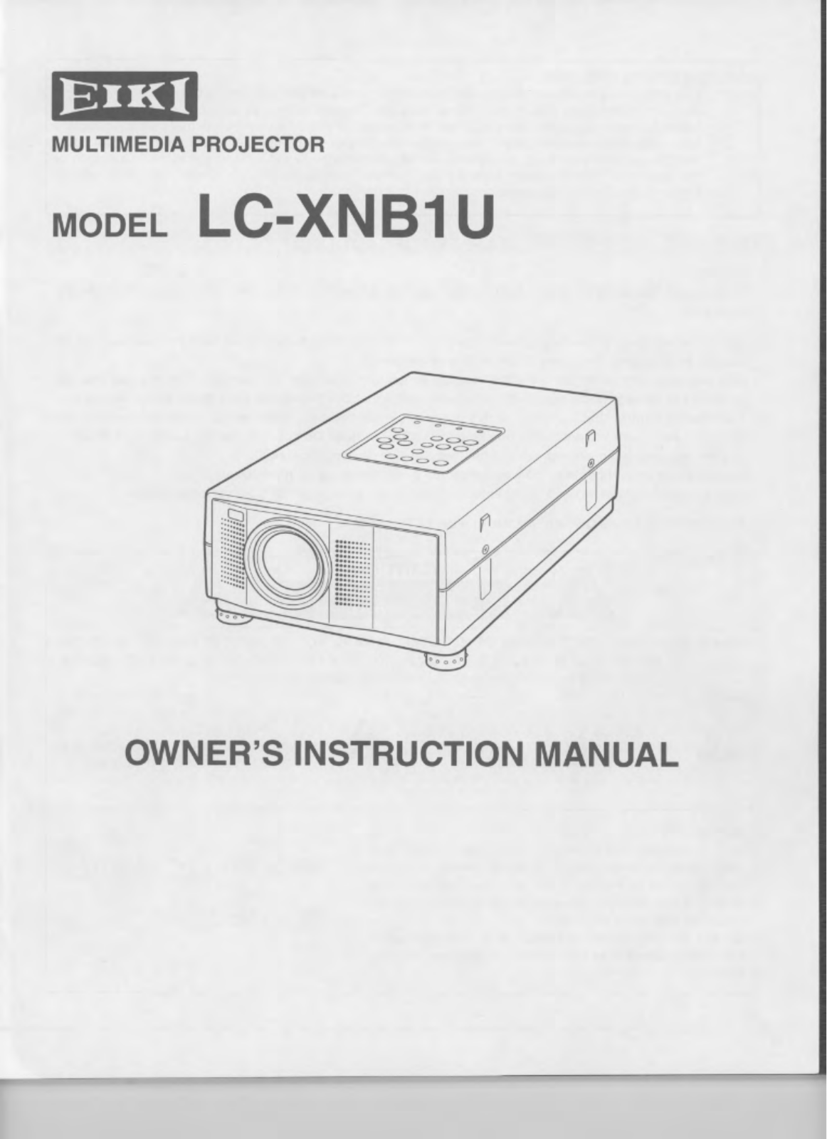 Eiki LC-XNB1U User Manual