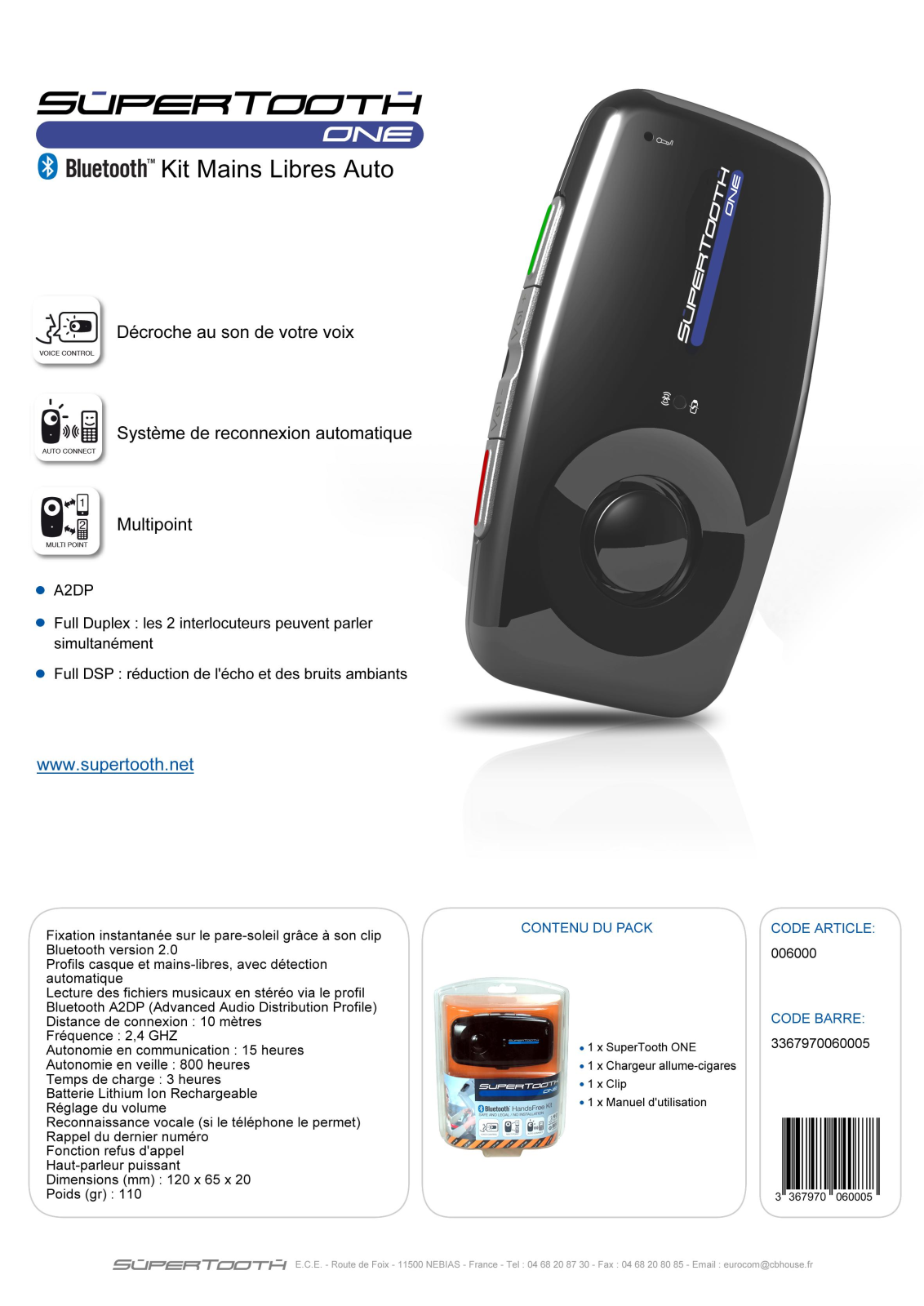 Supertooth ONE DATASHEET