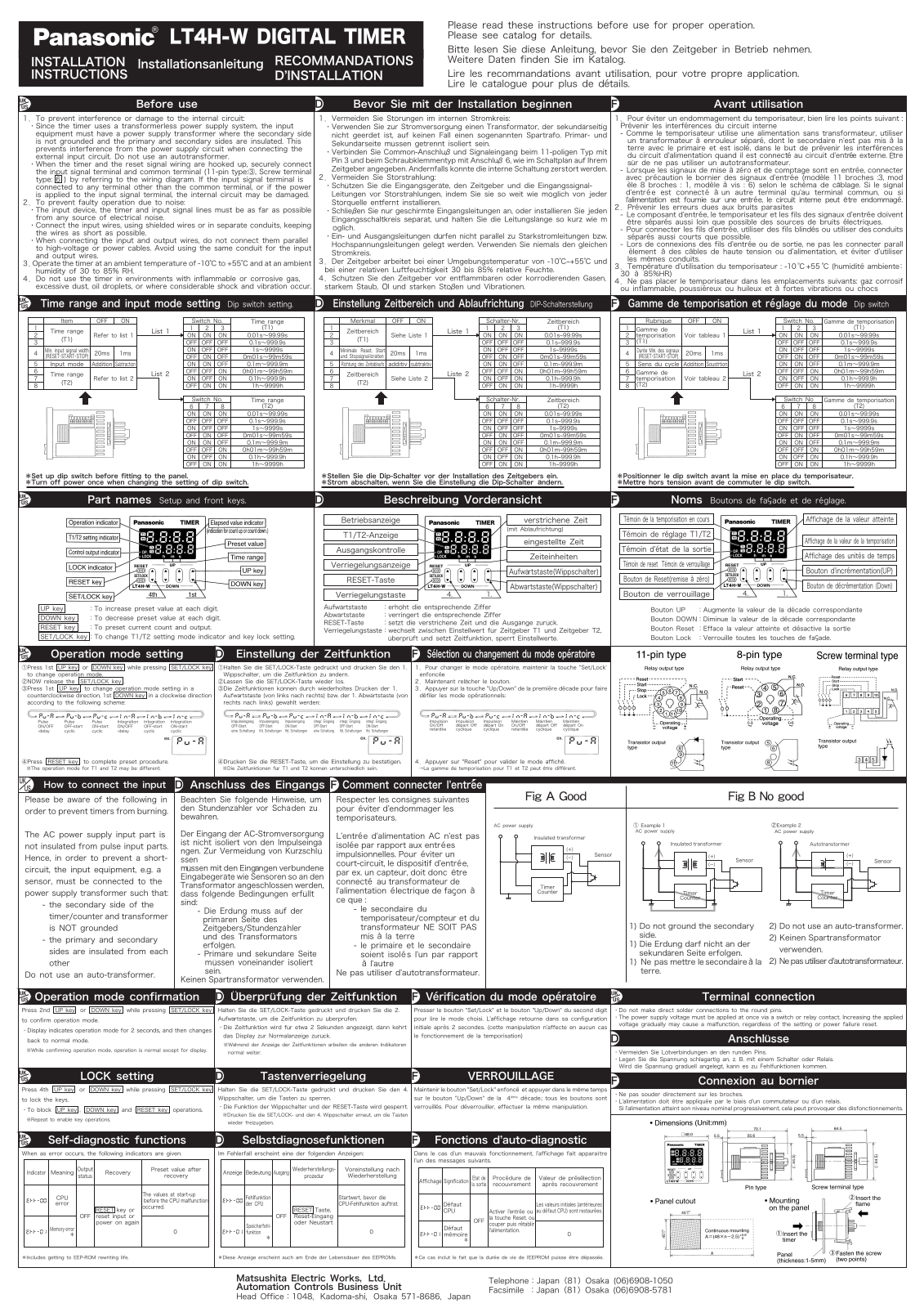 Panasonic LT4HW24ACJ, LT4HWT24SJ, LT4HW8240ACJ User guide