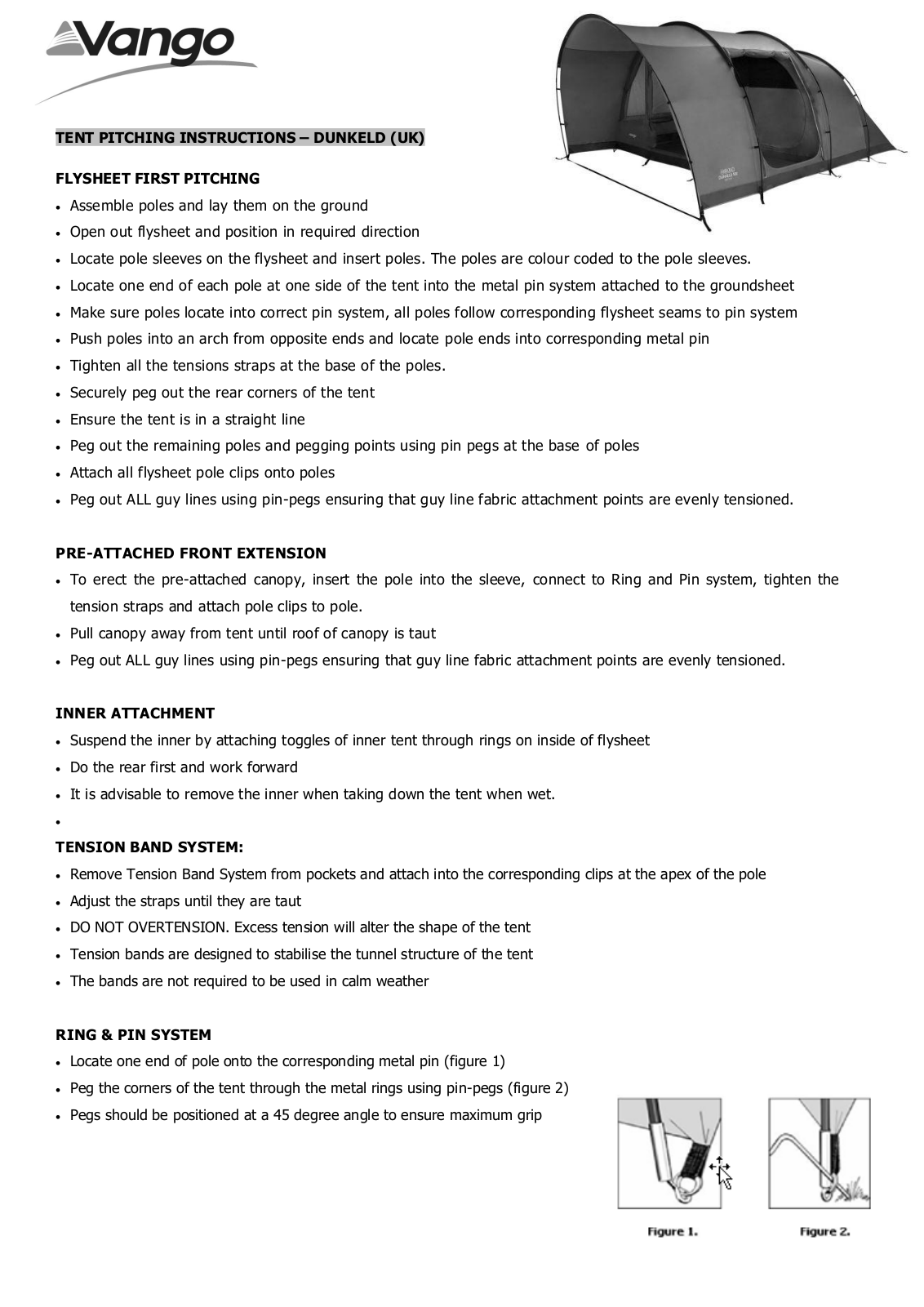 Vango Dunkeld 500 User Manual