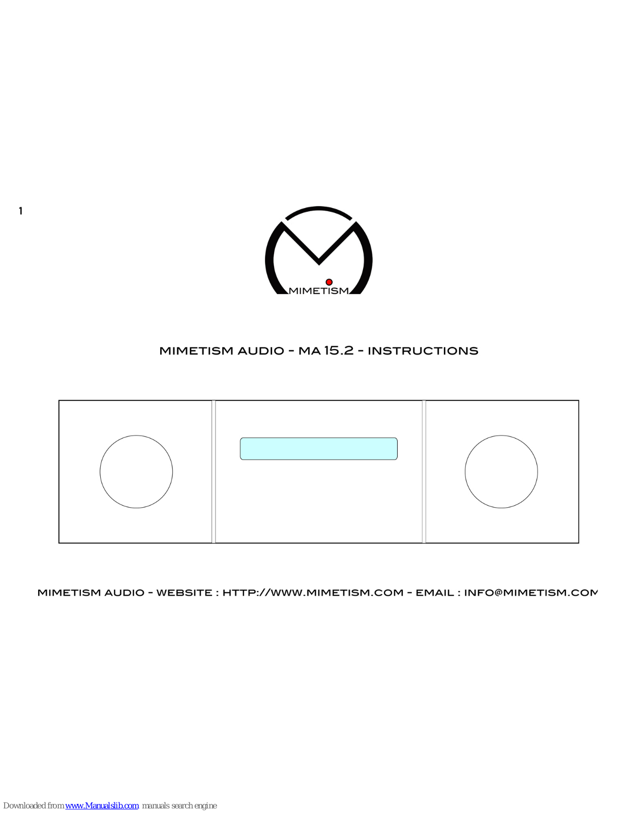 Mimetism Audio MA 15.2 Instructions Manual