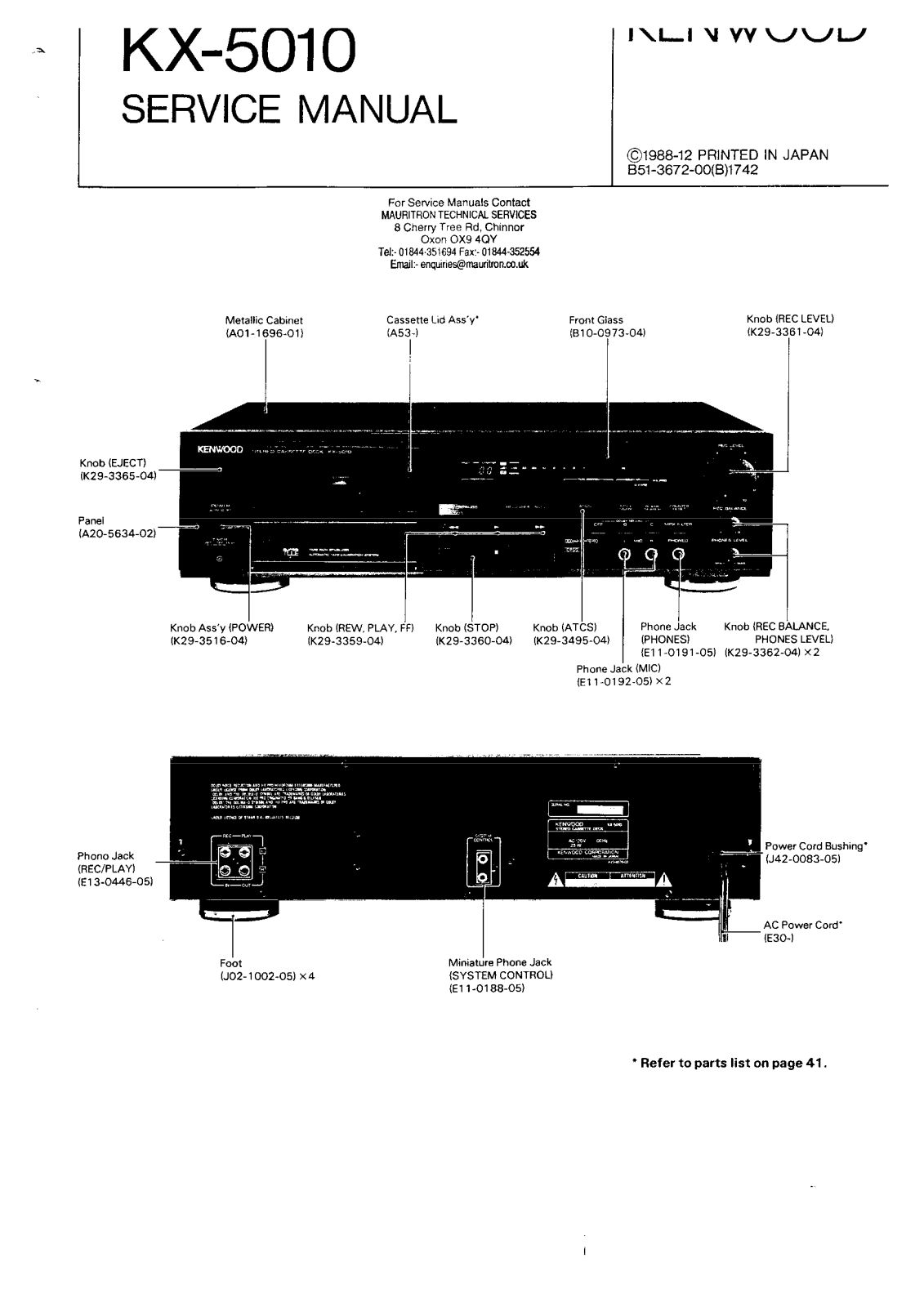 Kenwood KX-5010 Service manual