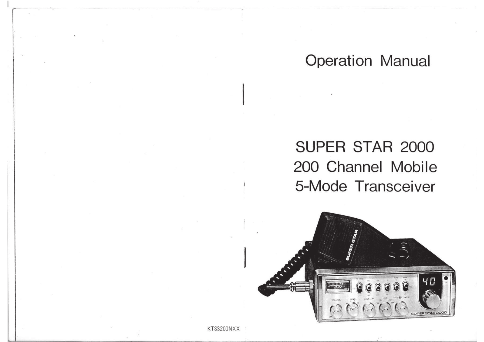 Super Star 2000 Operation Manual - ManualMachine.com