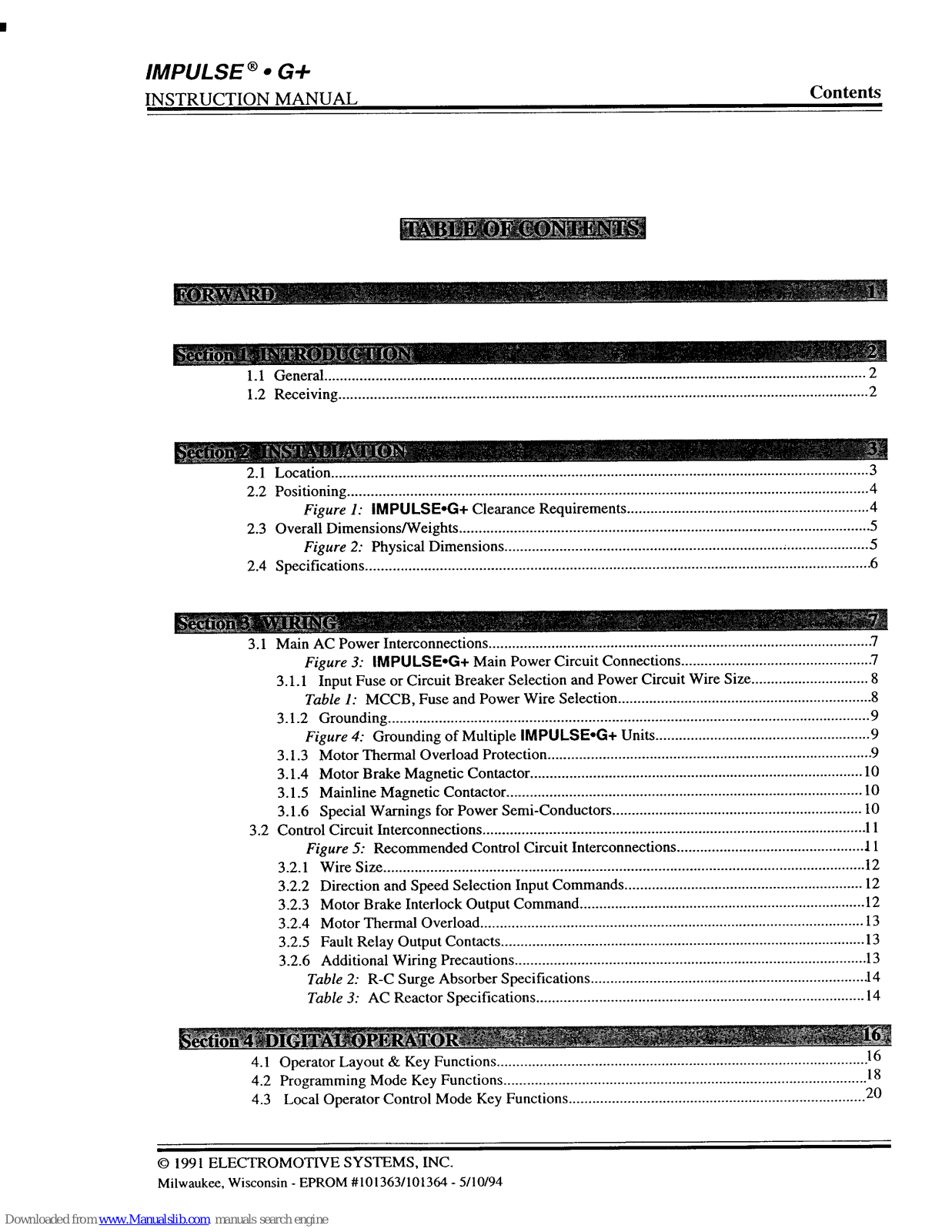 Electromotive Systems impulse g+ Instruction Manual