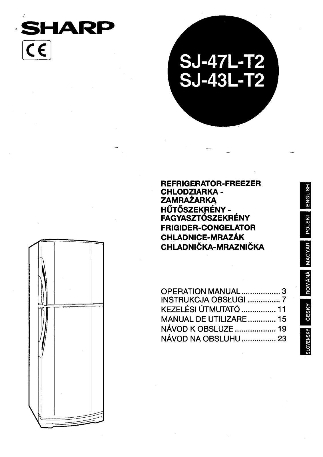 Sharp SJ-43L-T2, SJ-47L-T2 Operating Manual