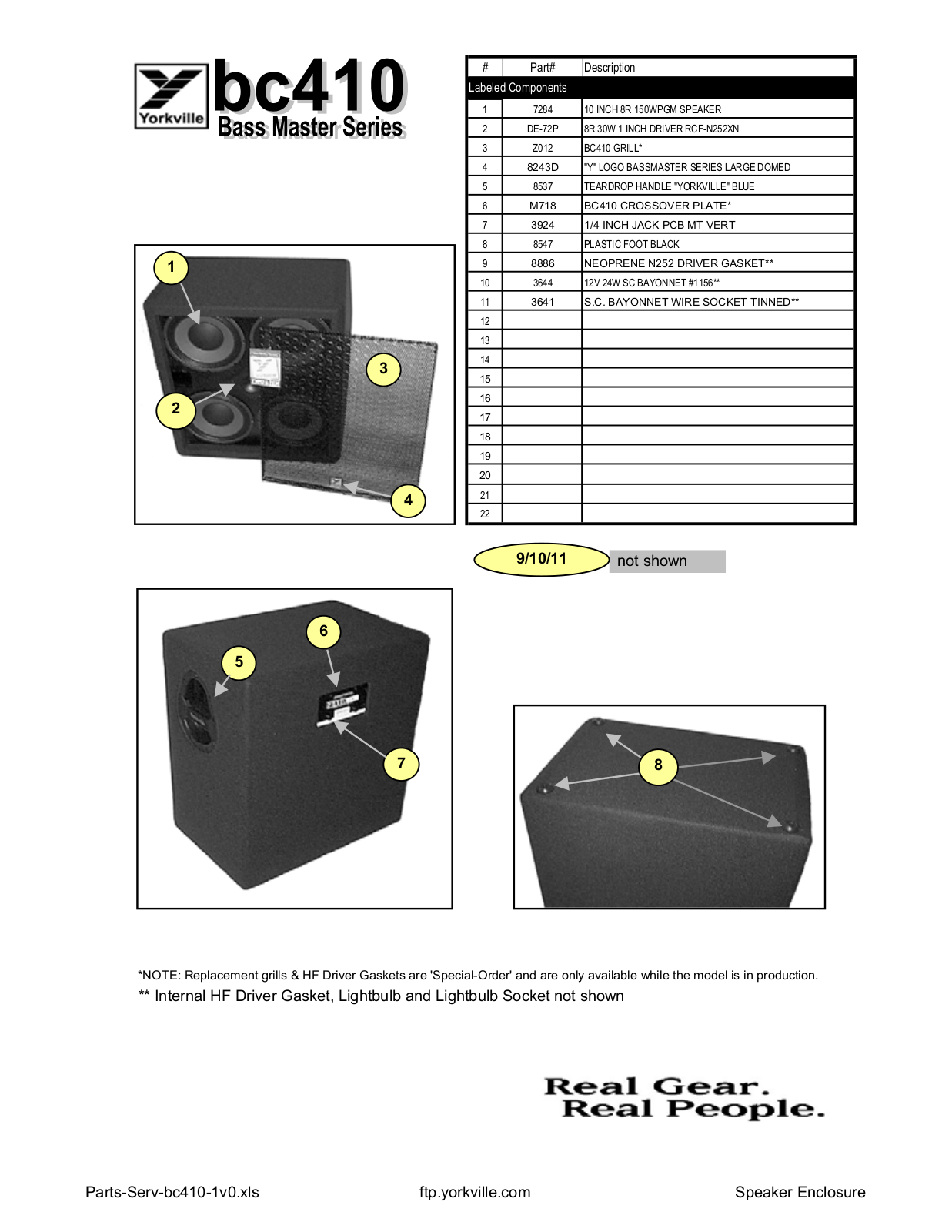 Yorkville BC410 User's Manual