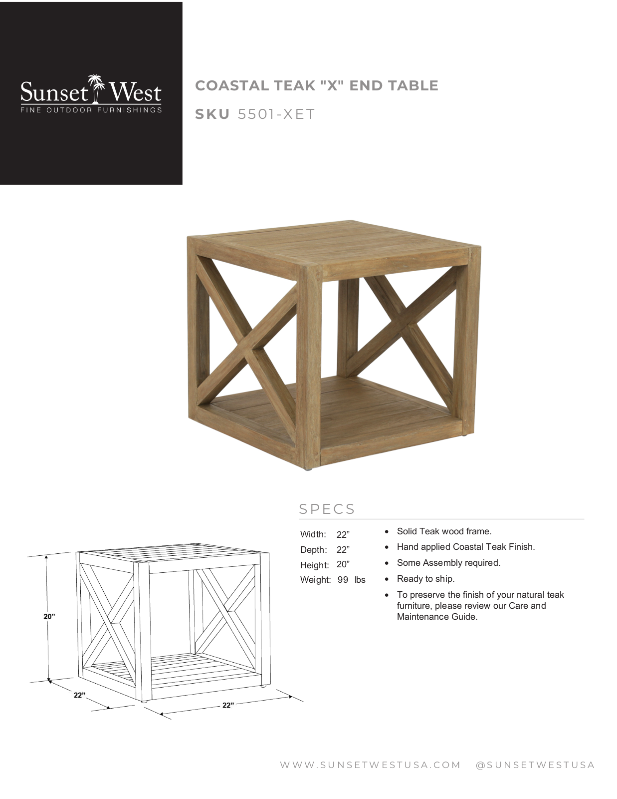 Sunset West XSW10032 Specifications - ManualMachine.com