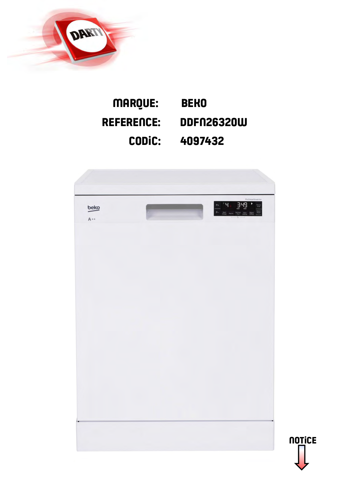 Beko DDFN26320W User manual