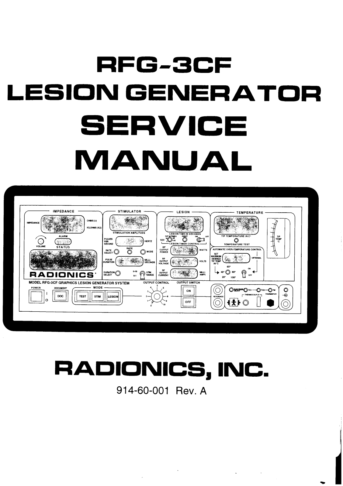 Radionics RFG-3CF Service manual