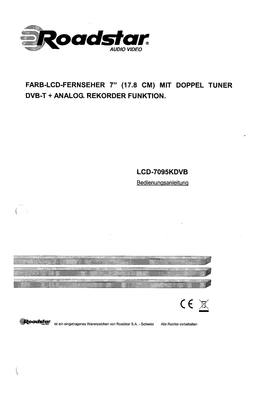 Roadstar LCD-7095KDVB Instruction Manual