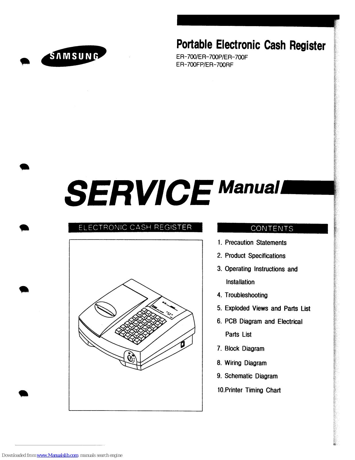 Samsung ER-700, ER-700P, ER-700RF, ER-700F, ER-700FP Service Manual