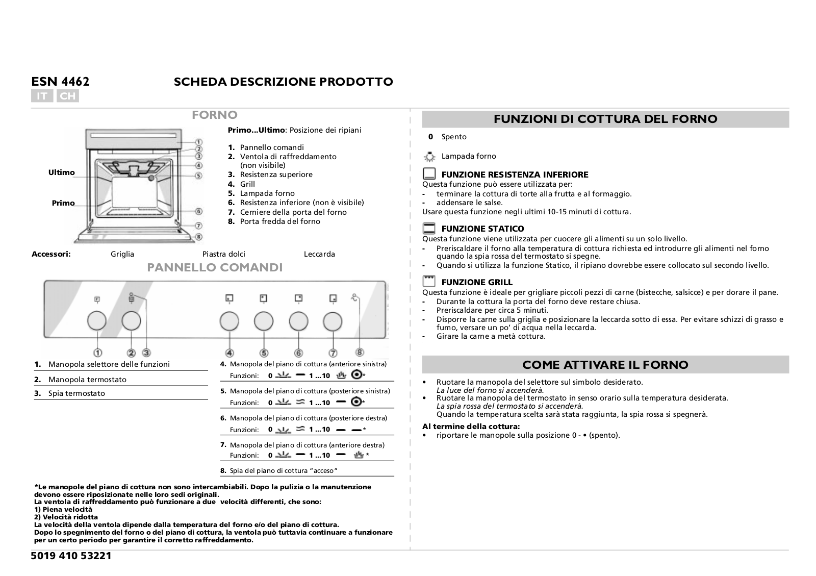 Whirlpool ESN 4462 SW PROGRAM CHART