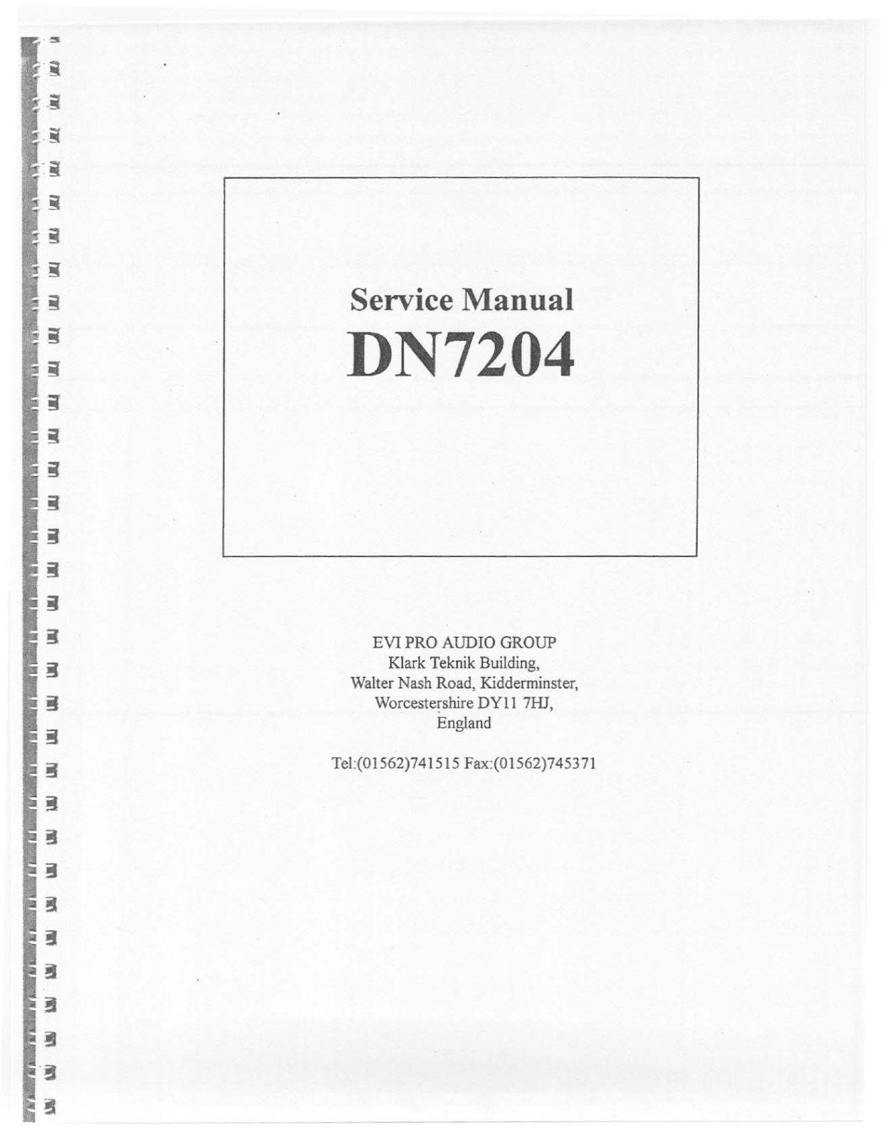 Klark Teknik dn7204 User Manual