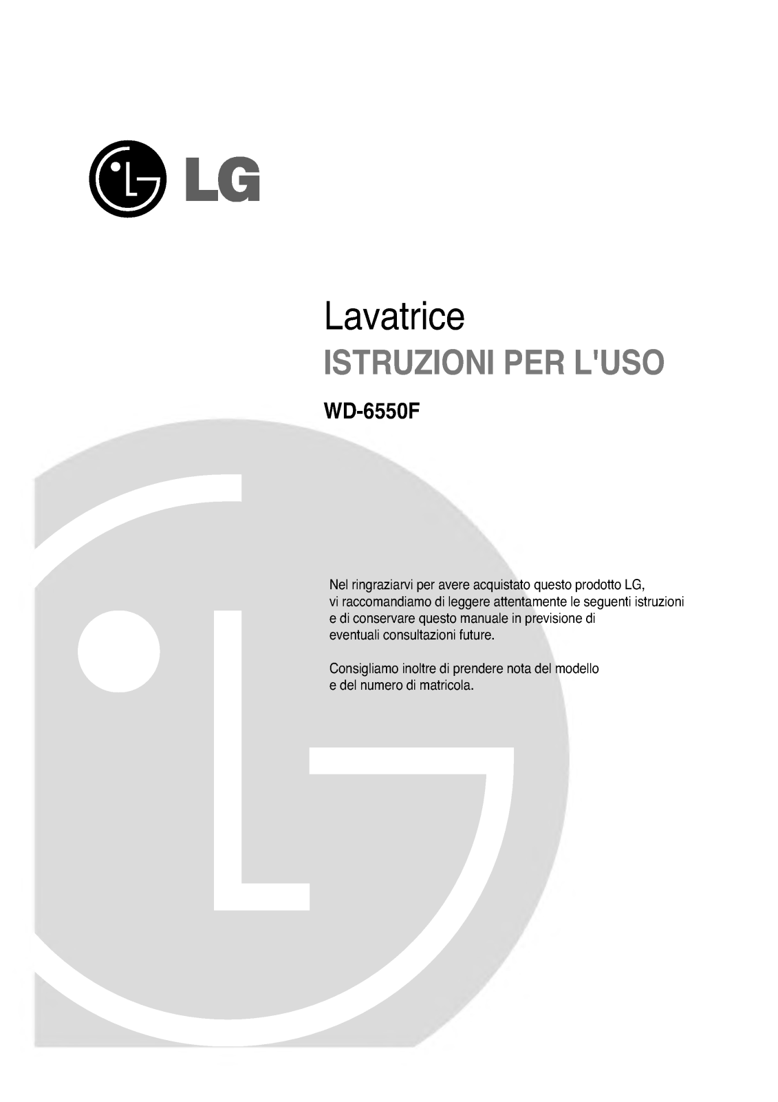 Lg WD-6550F User Manual