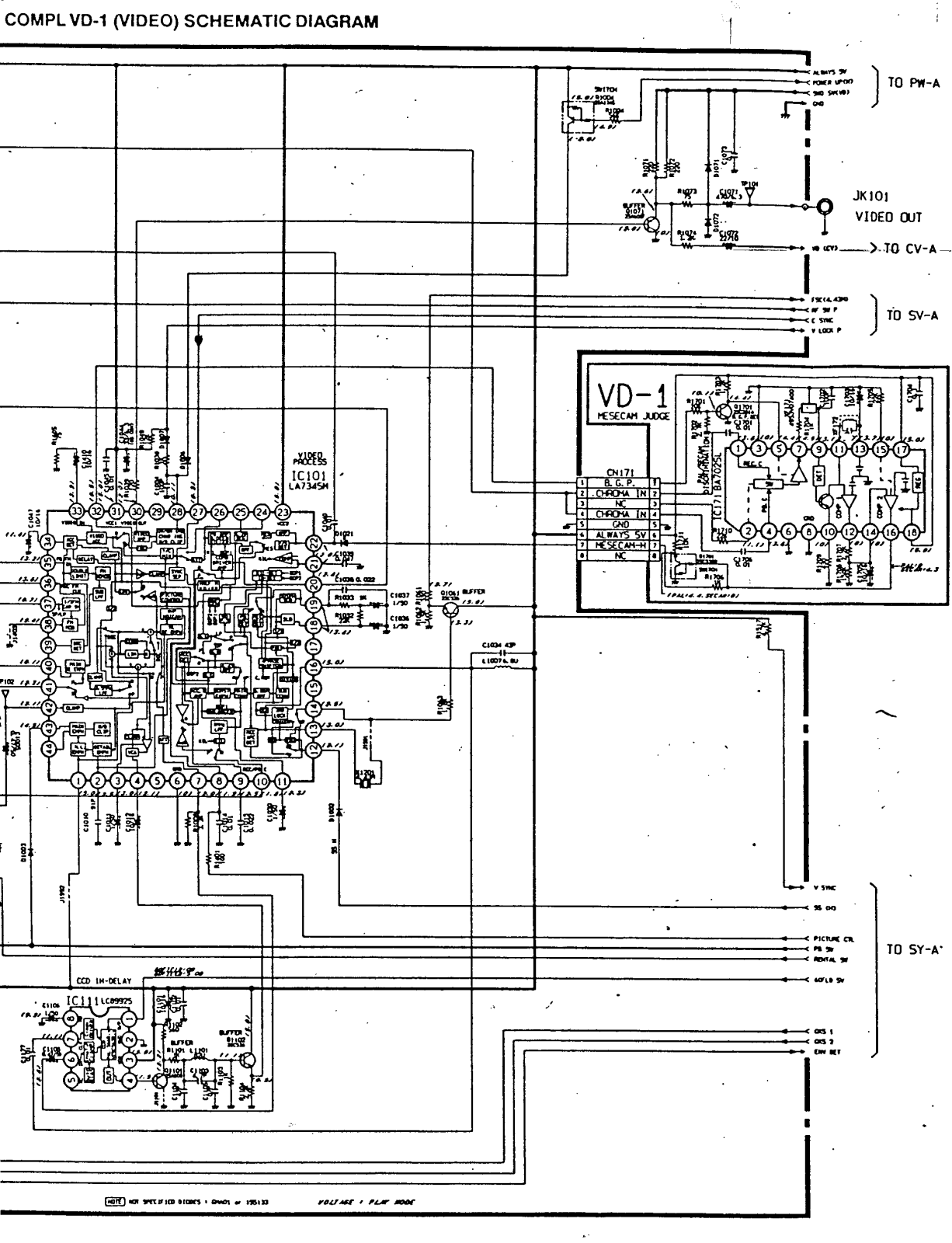 SONY SLV-P31EE SHEMATICS