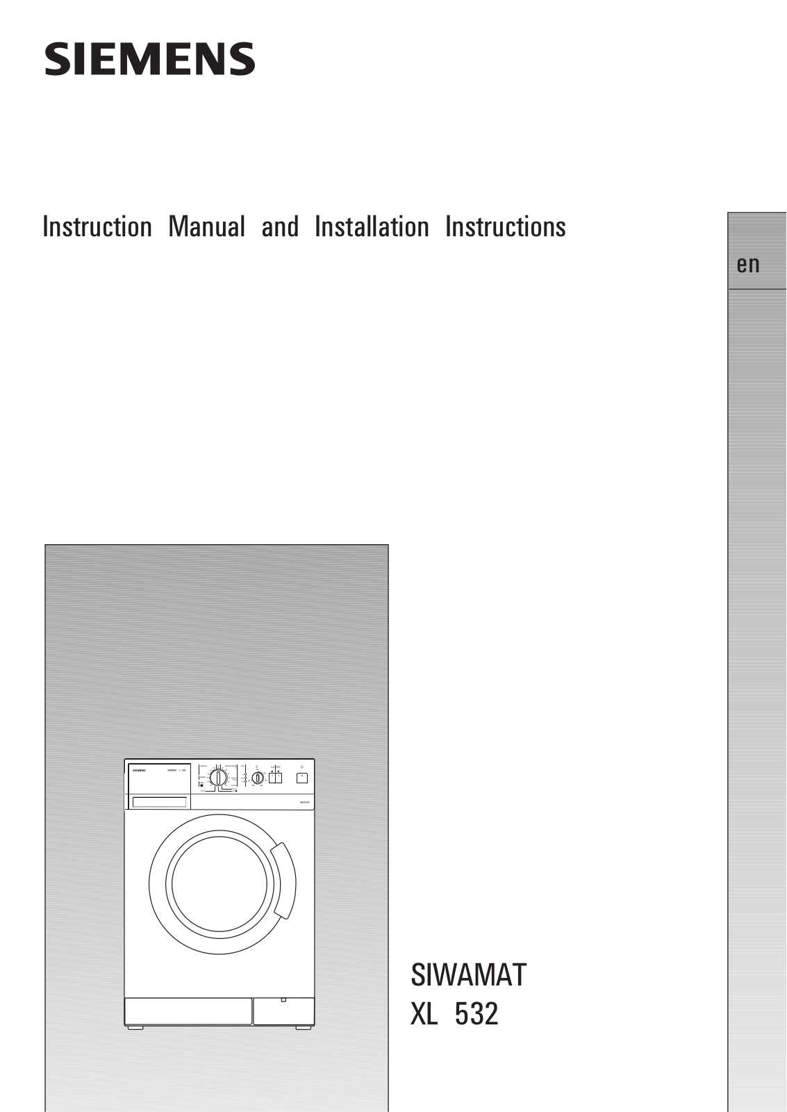 Siemens siwamat xl532 Operating  Instructions