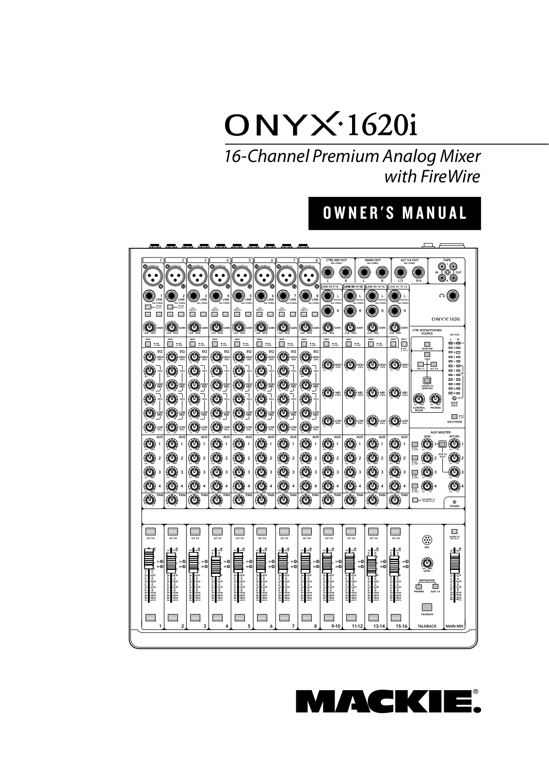 Mackie Onyx 1620i Owner's Manual