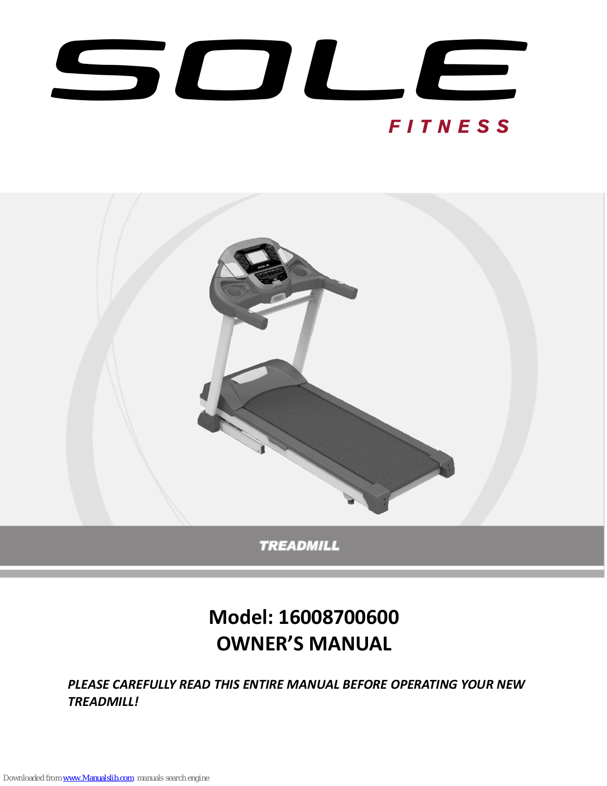 Sole Fitness 16008700600 Owner's Manual